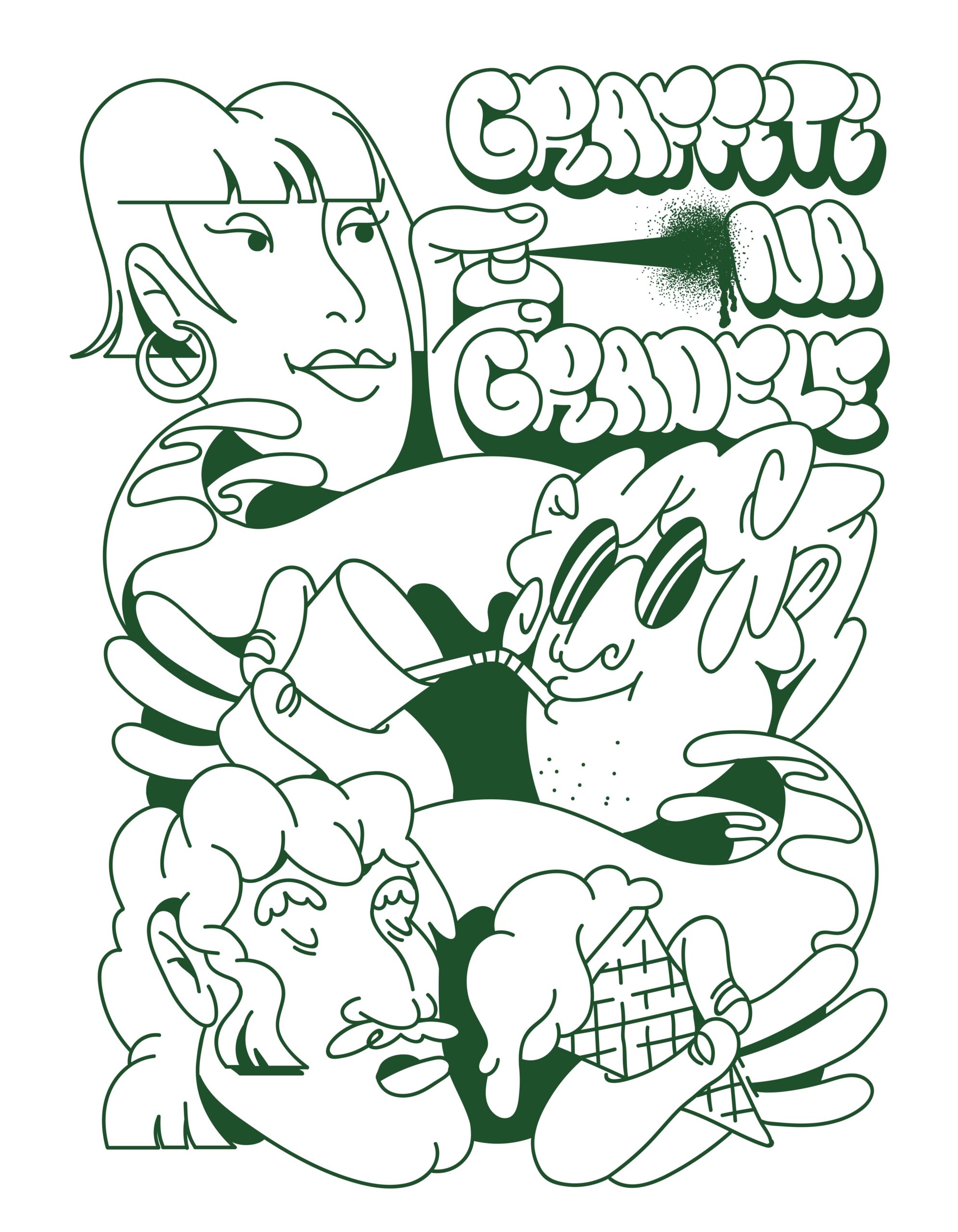 Graffiti na gradele illustration